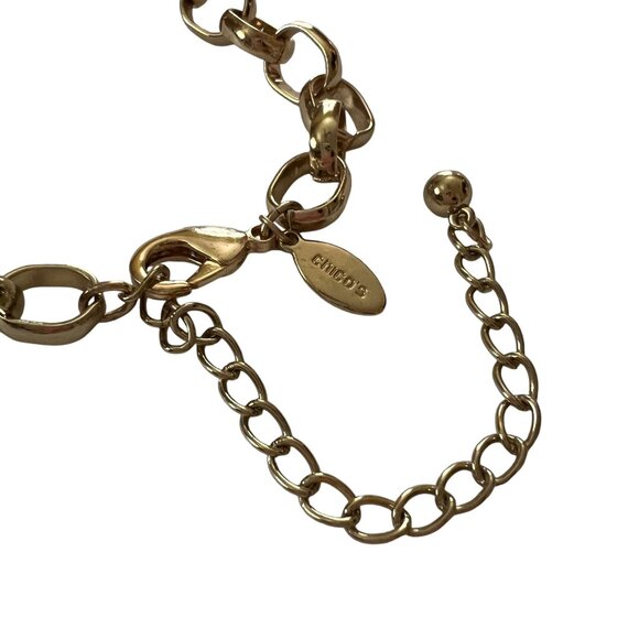 Chicos Tortoise Shell & Hammered Goldtone Adjustable Statement Necklace … - Picture 5 of 12